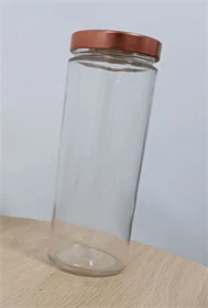 אגרטל / צנצנת זכוכית גבוהה עם מכסה